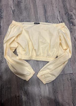 Лимонний топ з відкритими плечима блуза