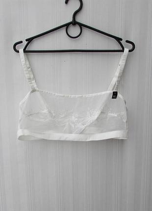 Прозорий бюстгальтер із вишивкою м'яка чашка без кісточок etam