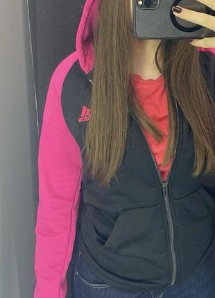 Чорна зіп-кофта adidas оригінал 3
