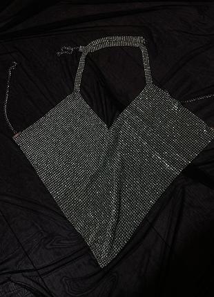 Топ сітка камінчики топ кольчуга з блискіток топ диско одяг для танців high heels exotic pole dance