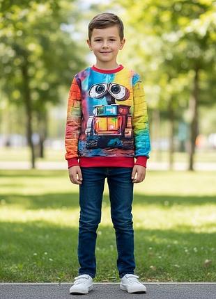 Гарний яскравий світшот з роботом валл-і