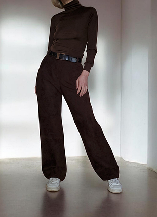 Шоколадні замшеві штани marella (max mara), оксамитові, оксамитові, замші, чорний шоколад