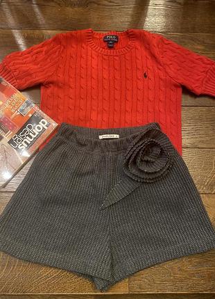 Вʼязані шорти з декоративною квіткою р.s