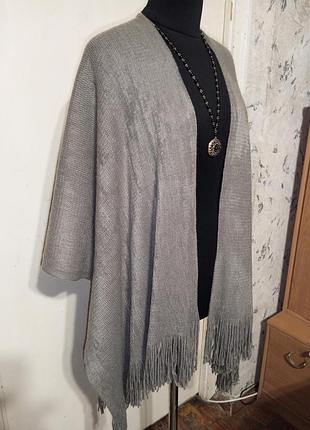 Трикотажной вязки асимметричный бохо кардиган-накидка мега батал-оверсайз blind date