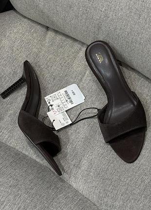 Zara шкіряні туфлі босоніжки 37, zara кожаные босоножки туфли 37