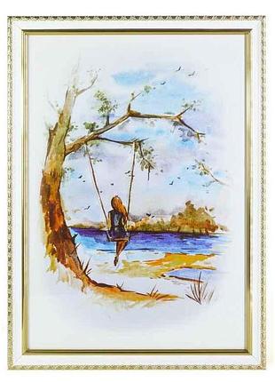 Фоторамка 15-21 біла з золотом візерунок pl20 тм ramka