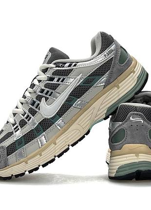 Жіночі кросівки nike p-6000 grey beige green