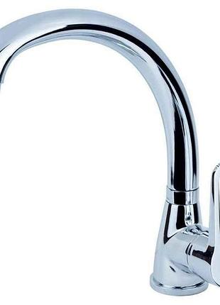 Смеситель для кухни на мойку s34 ø35 гусятик ухо на гайке (hl-4b130c) тм aquatica