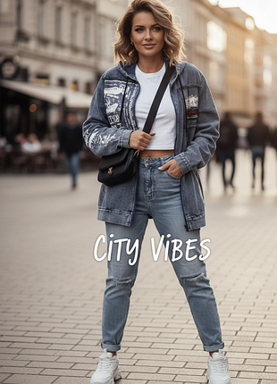 Женская удлиненная джинсовая куртка в стиле оверсайз. стильно,модно!!