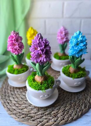 Гиацинты из мыла. цветы из мыла. букет из мыла