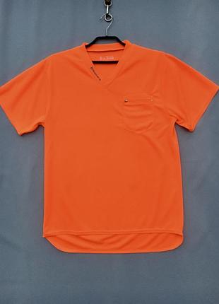 Футболка husqvarna чоловіча xl помаранчева з карманчиком поліестер