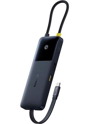 Hub адаптер baseus dual fast charging 6-in-1 hub (usb-c to hdmi 4k*1+usb-a*2+usb-c*3)