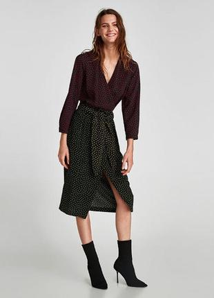 Дуже гарна сукня,халат на запах,під пояс, в горохи, zara