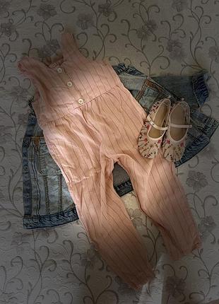 Літній комбінезон з льону на дівчинку, zara р.110