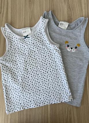 Набір майок h&m 2 шт базові дитячі майки 98 -104 см 2-4 роки 2
