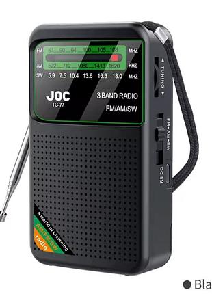 Портативный карманный fm am sw радиоприемник joc tg-88 с фонариком арт. 08141