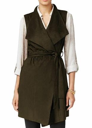 Жилет замшевый кардиган хаки s-m размер