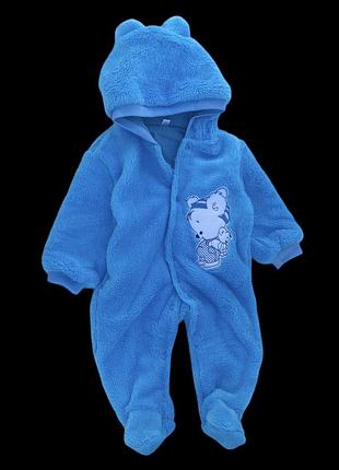 Комбінезон (ромпер) з капюшоном "тедді", набивна махра тм "ua"