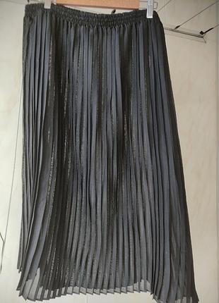 Юбка миди гофре, большой размер