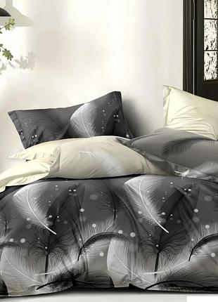 Постільна білизна з простирадлом на гумці сатин