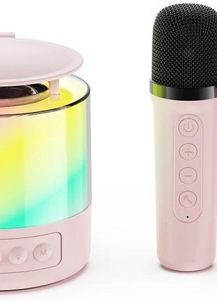 Портативная колонка (k19) (bluetooth, led, 2 микроф.) белый