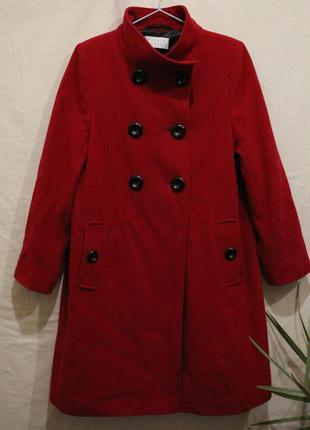 Стильное пальто-трапеция шерсть с кашемиром, французский стиль1 фото