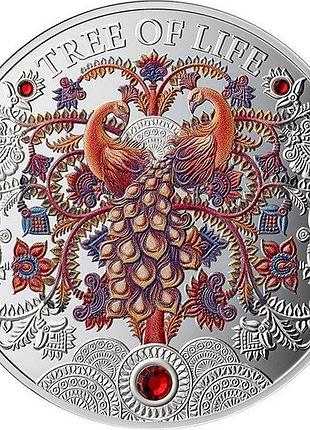 Серебряная монета осеннее дерево жизни 1 унция пруф-лайк 5 седи республика гана 2025