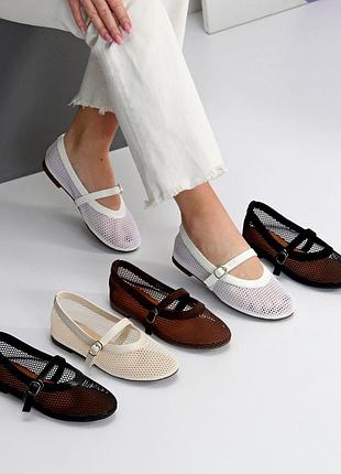 Балетки "tikis", текстильная сетка/экокожа/ экозамша