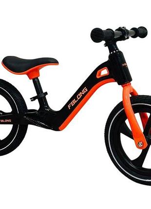 Детский двухколесный беговел maraton m16 black надувные колеса 12 дюймов