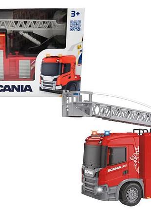 Автомодель 6407ks серії "big truck"– пожежна машина scania з світлом,звуком,бризкає водою