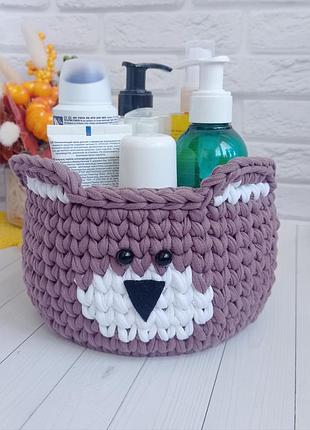 В'язані кошик медведик - ідеальний для організації речей у кімнаті, 1 шт.