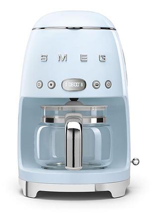 Кавоварка крапельна smeg (dcf02pbeu) retro style 50's - світло-блакитний