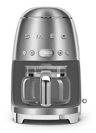 Кофеварка капельная smeg (dcf02sseu) retro style 50's - нержавеющая сталь