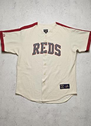 Винтажная бейсбольная футболка vintage majestic cincinnati reds cooperstown collection baseball jersey