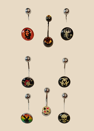 Серьга для пирсинга пупка.