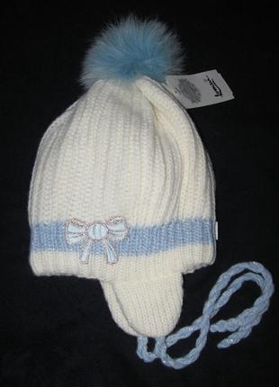 Зимняя шапка с натуральным помпоном loman, разм. 51-532 фото