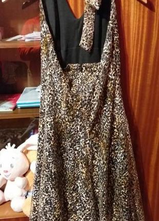 Платье женское леопардовое с открытой спиной2 фото