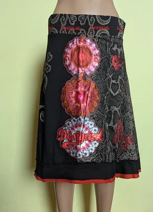 Юбка desigual коричневая печворк размер м