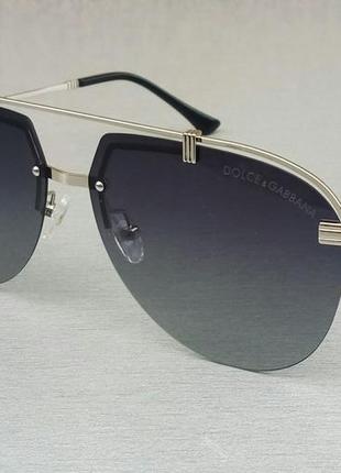 Dolce & gabbana очки капли мужские солнцезащитные черные в серебре с градиентом1 фото