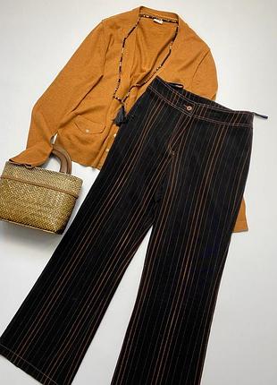 Чорні жіночі штани кльош широкі штани в смужку