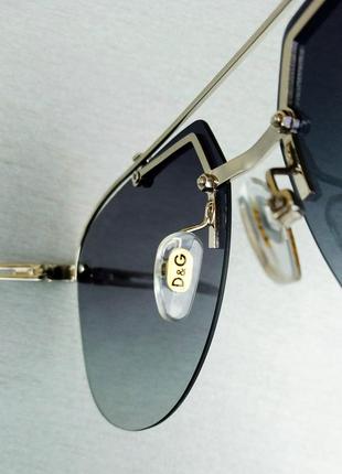 Dolce & gabbana очки капли мужские солнцезащитные черные в серебре с градиентом8 фото