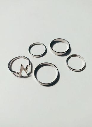 Набор колец на пальцы и фаланги 5 шт, фаланговые кольца серебро9 фото