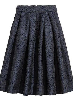 Юбка h&amp;m из фактурной ткани темно-синяя размер m