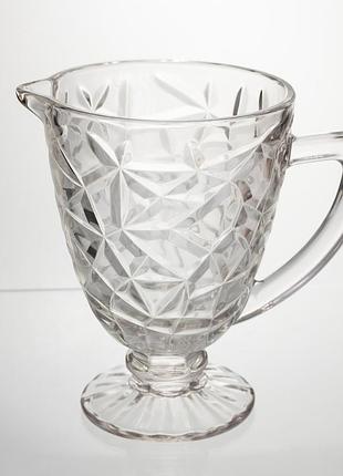 Кувшин стеклянный для компота 1.2 л прозрачный ребристый фигурный графин для лимонада мохито сангрии напитков hp-19-163