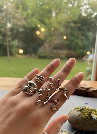 Набор 6 штук кольца геометрия массивные асимметричные