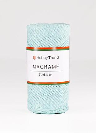 Пряжа cotton macrame/котон макраме, ментоловый 1001/165, hobbi trend