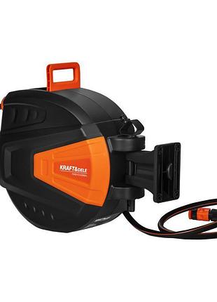 Автоматическая катушка с садовым шлангом kraft&dele kd2151 - 15 м + 1,5 м 1/2"
