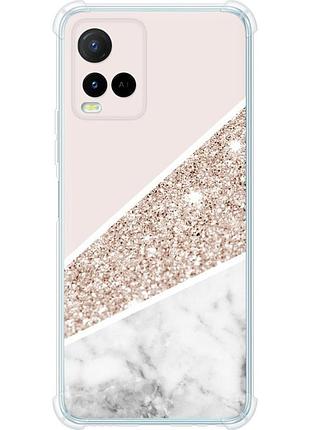 Чехол силикон с усиленными углами на телефон vivo y21 пастельный мрамор "4342sp-669-58250"