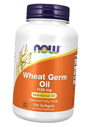 Масло из зародышей пшеницы, wheat germ oil 1130, now foods 100гелкапс (71128006)