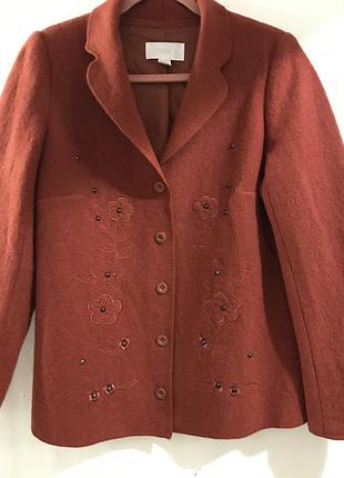 Женский жакет пиджак 100% шерсть.